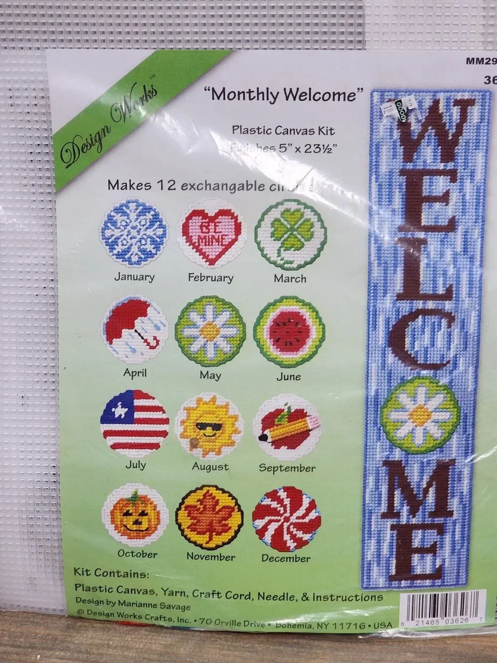Design Works Plastic Canvas Kit Monthly Welcome 5